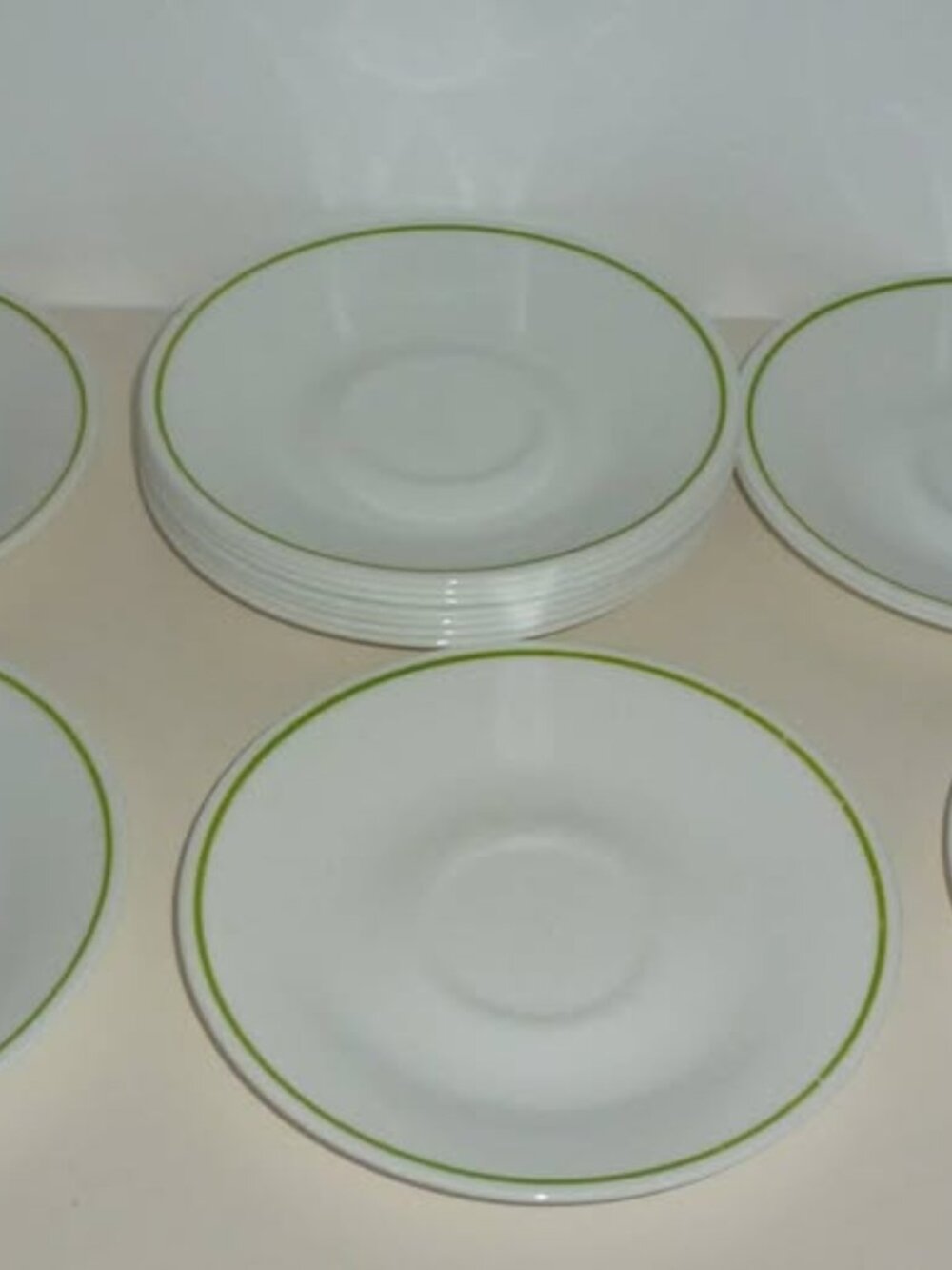Set of 13 Corelle Spring Meadow Green Stripe Replacement Saucer Plates